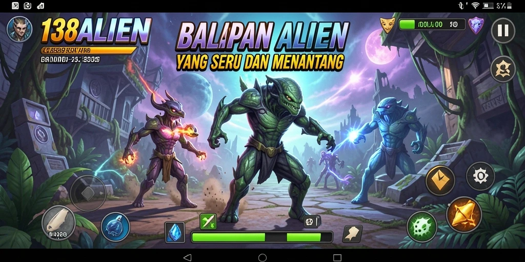 Gameplay seru 138ALIEN dengan balapan luar angkasa yang menantang.