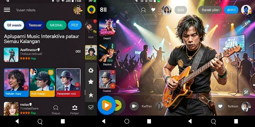 Tampilan screenshot 8II menampilkan gameplay seru dan interaktif dengan lagu-lagu favorit.