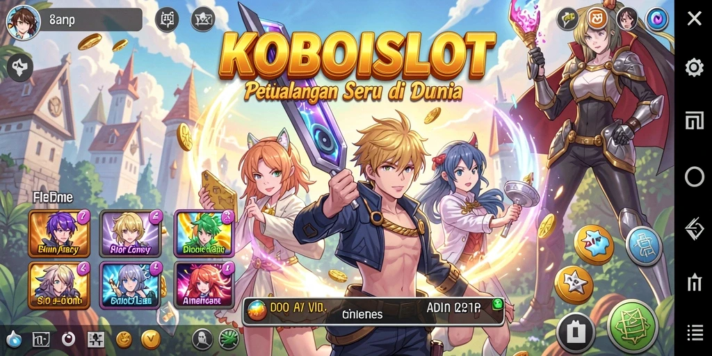 Tampilan menarik dari gameplay <strong>KOBOISLOT</strong> dengan karakter Anime yang penuh warna.