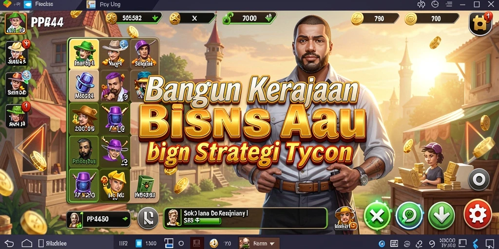 Tampilan menarik permainan Tycoon PP444 saat membangun kerajaan bisnis.