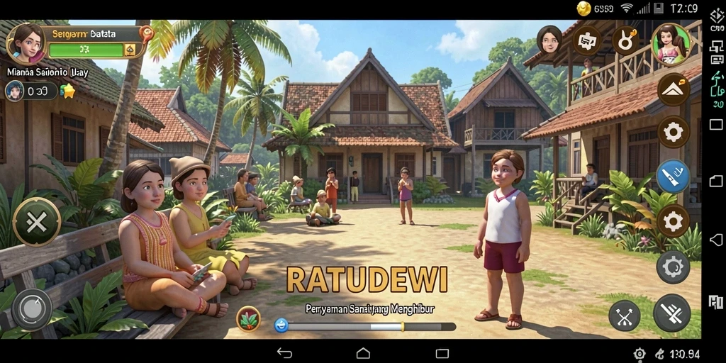 Screenshot gameplay RATUDEWI yang menunjukkan momen seru dalam permainan.