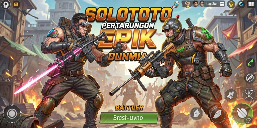 Tangkapan layar aksi seru dalam permainan Battle Royale SOLOTOTO.