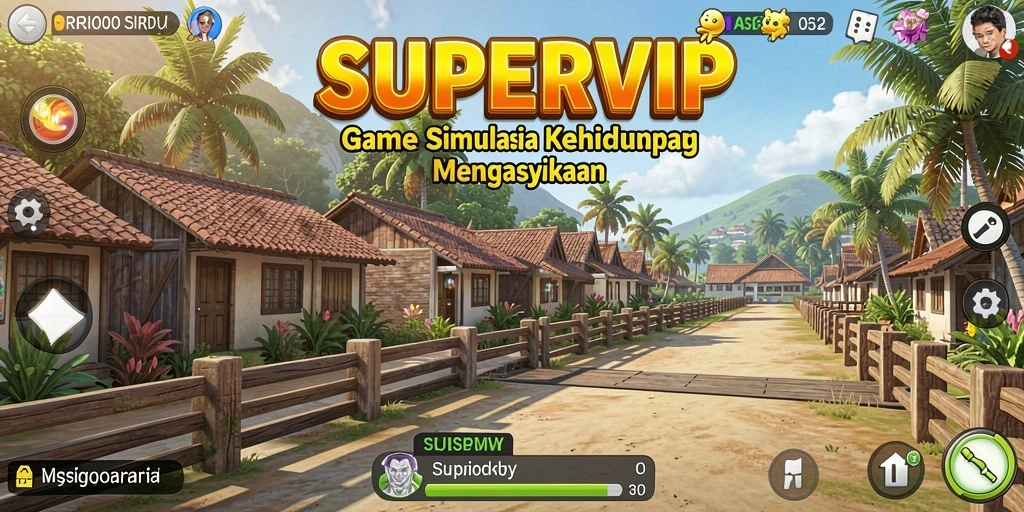 Tampilan gameplay simulation SUPERVIP yang menarik dengan interaksi sosial.