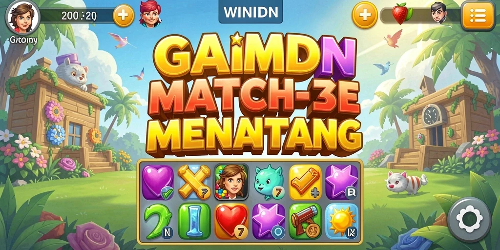 Tampilan gameplay seru dari WINIDN dengan tantangan Match-3.